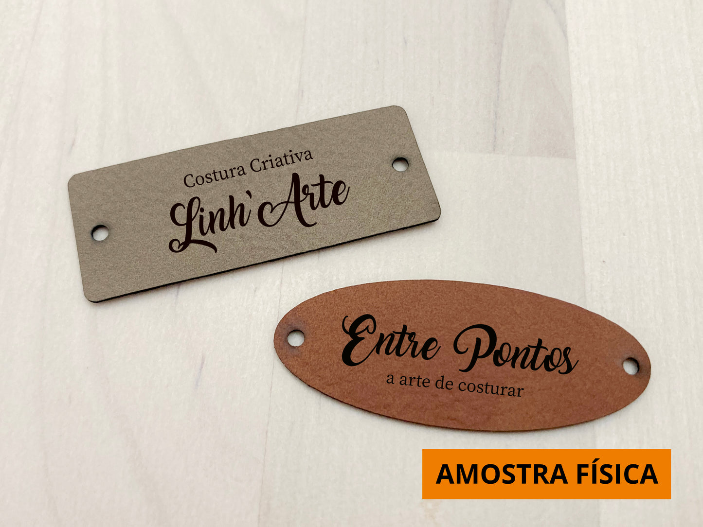 Amostra Física | Etiqueta em Imitação de Couro Personalizada