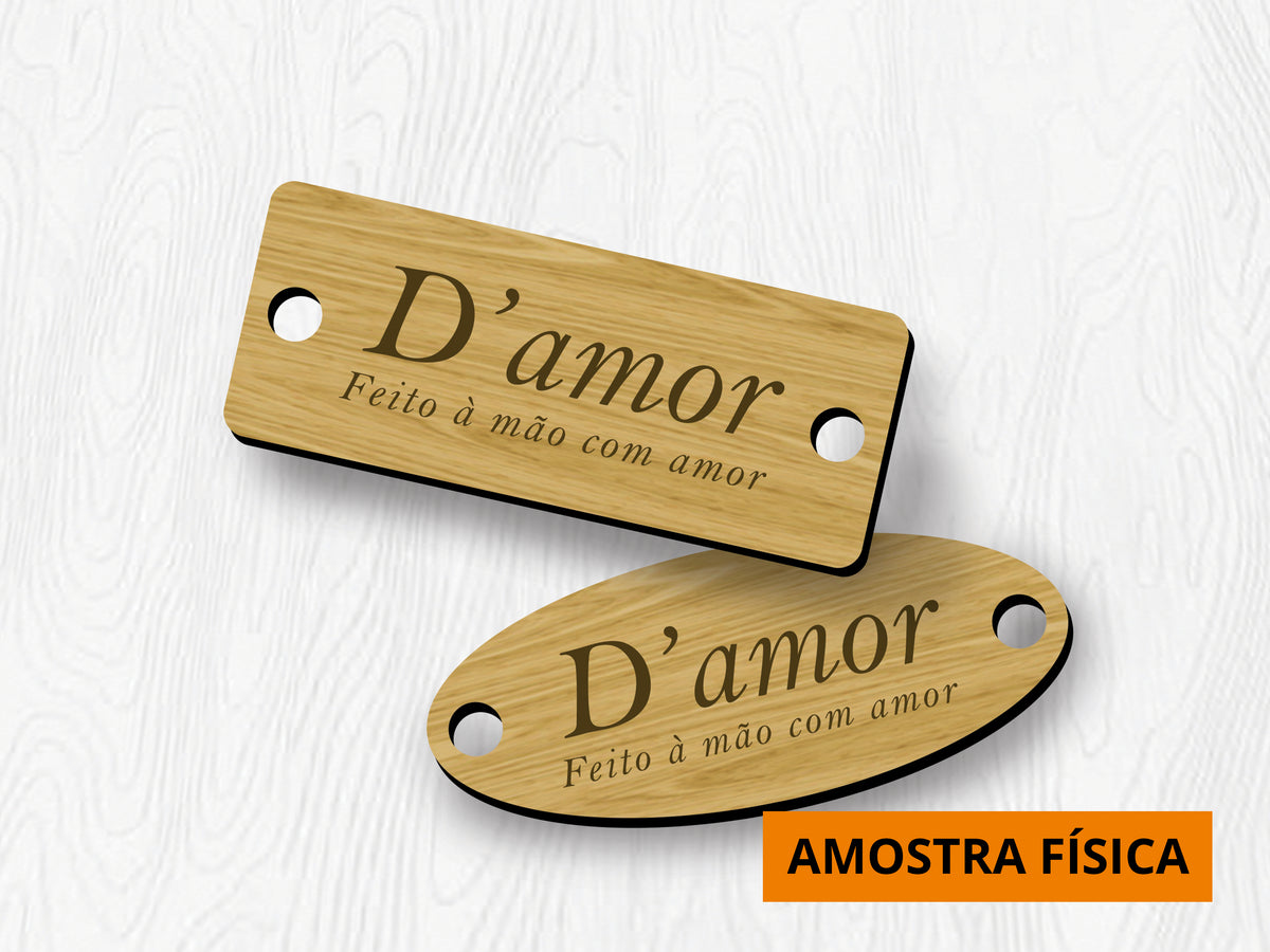 Amostra Física | Etiqueta em MDF Personalizada