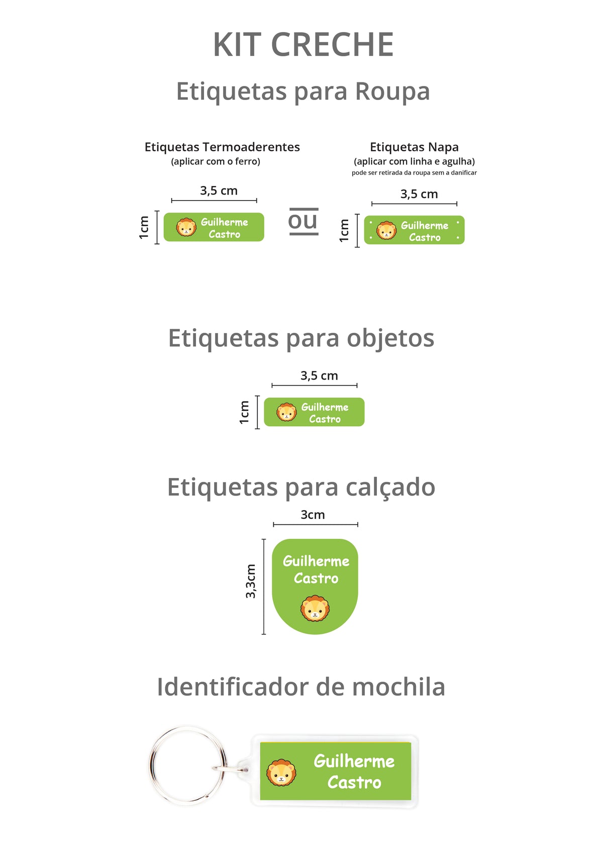 Pack Regresso às Aulas | Creche | Personalizadas