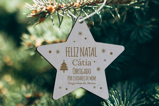 Ornamento Estrela de Natal | Personalizada