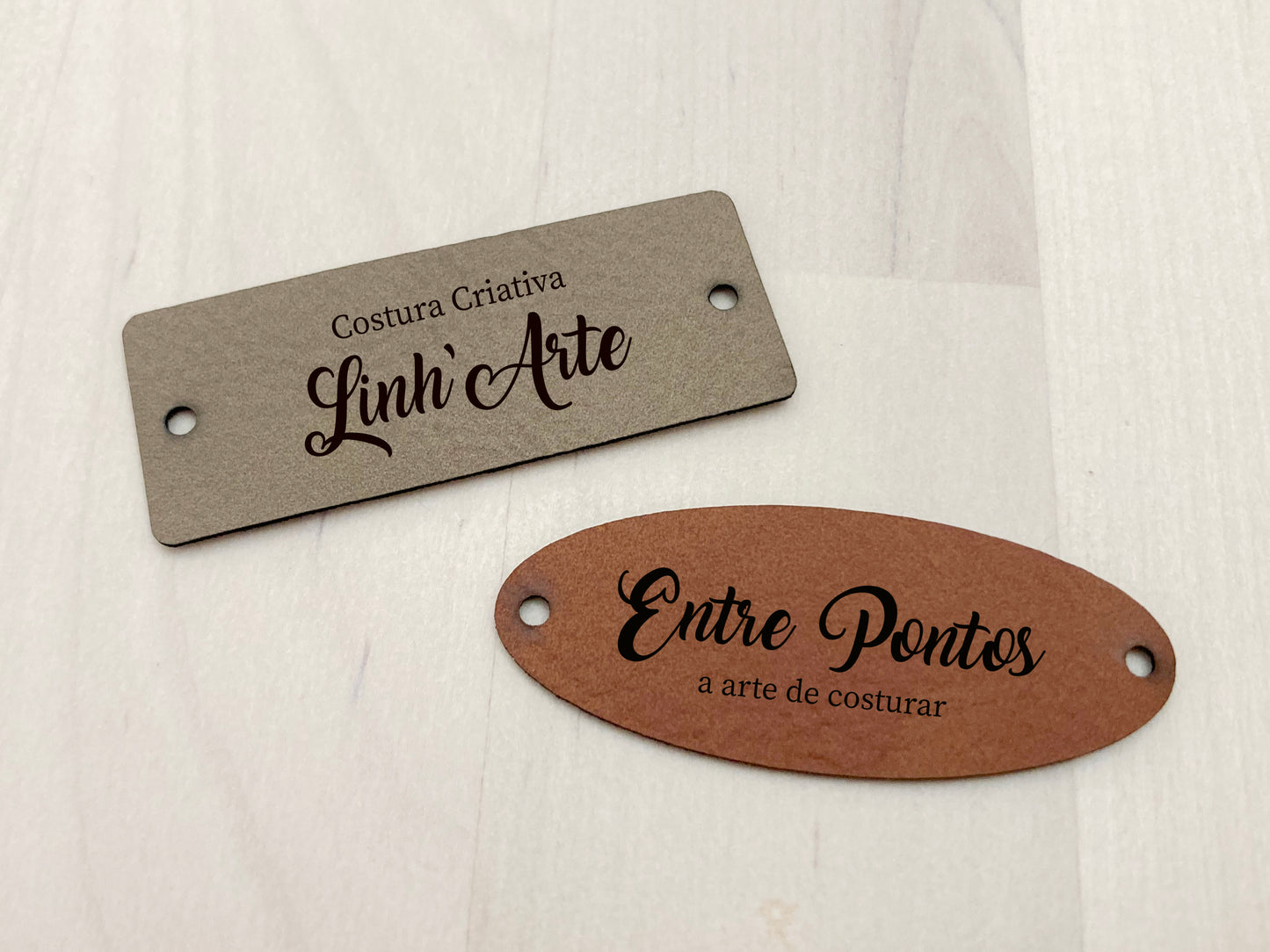 Etiquetas em Imitação de Couro | Personalizadas