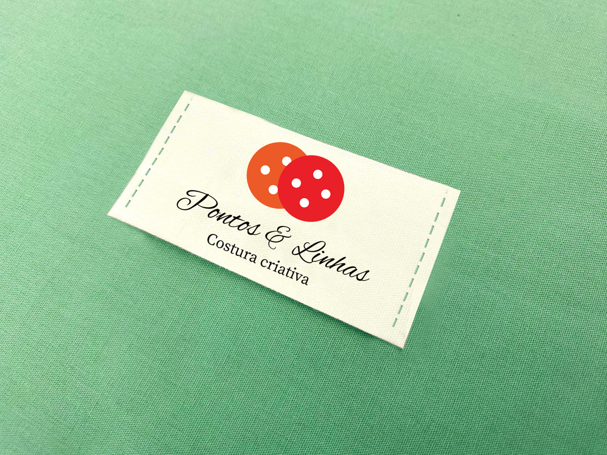 Etiquetas em Algodão | Bandeira / Retas | Largura 3,8cm