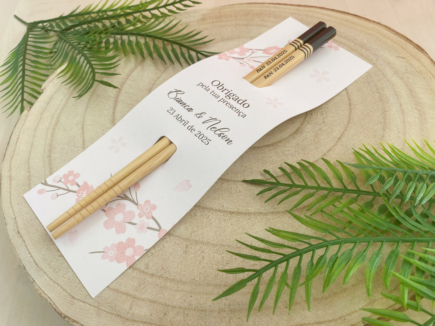 Lembrança Pauzinhos de Sushi (Hashi) em Bambu | Personalizados