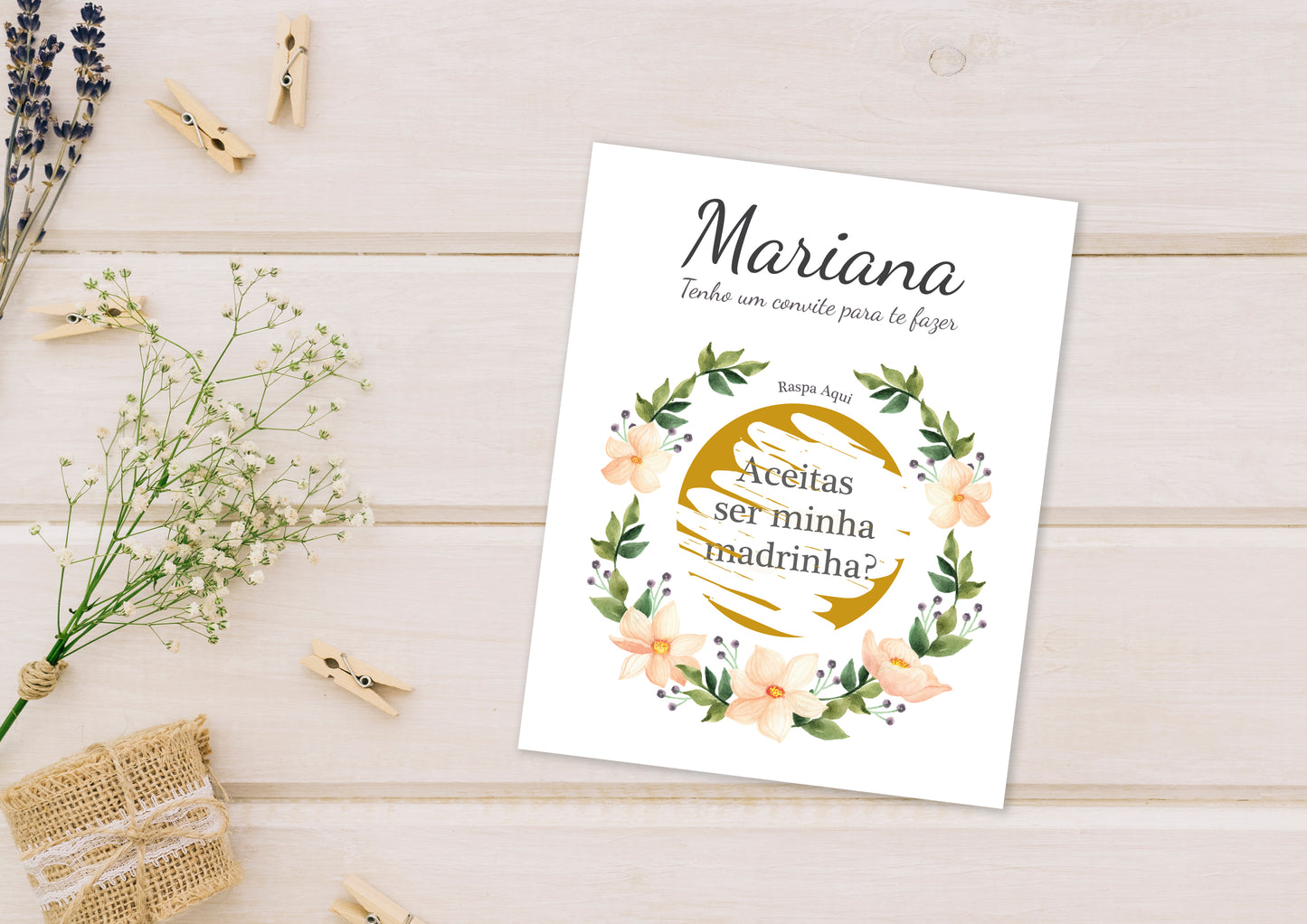 Convite Raspadinha | Floral Personalizado