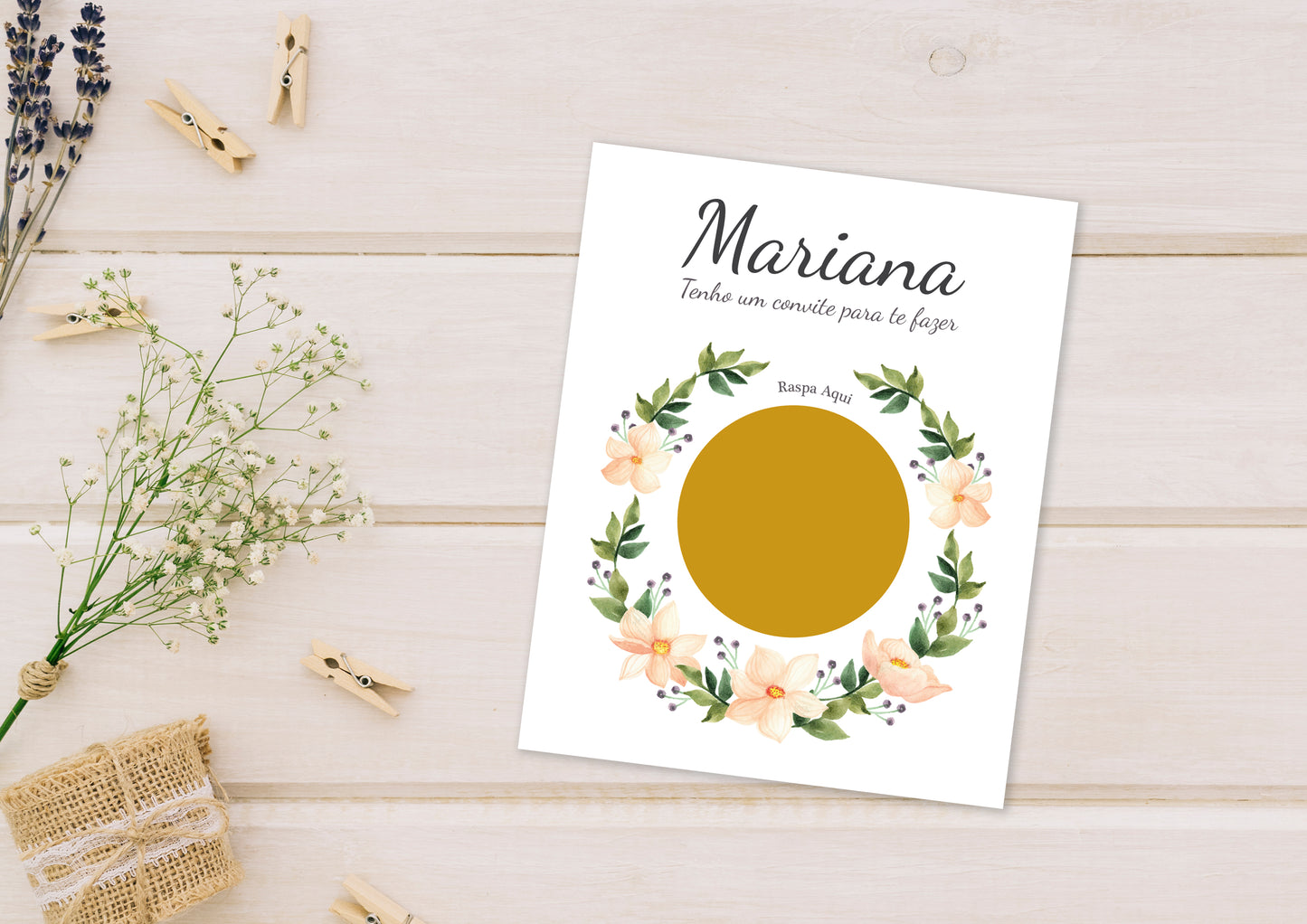 Convite Raspadinha | Floral Personalizado