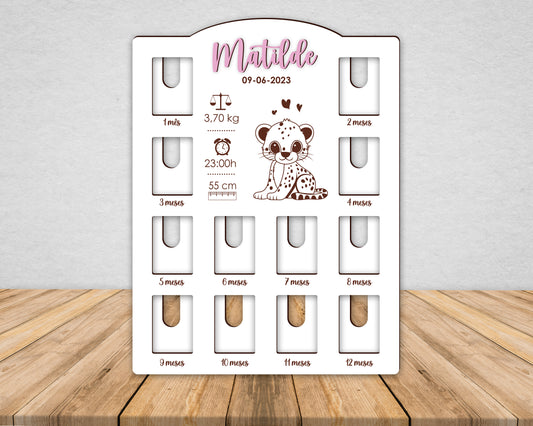 Moldura | 1º Ano - 12 Fotos | Chita Bebé | Personalizado