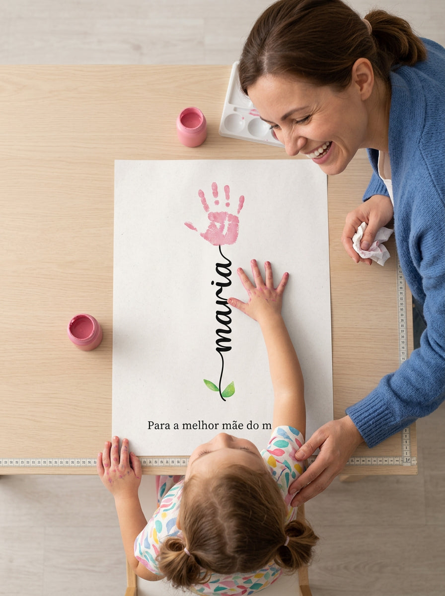 Poster/Moldura 30x40cm | Jardim de Família | Para as crianças carimbarem as suas próprias mãos