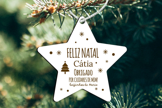 Ornamento Estrela de Natal | Personalizada