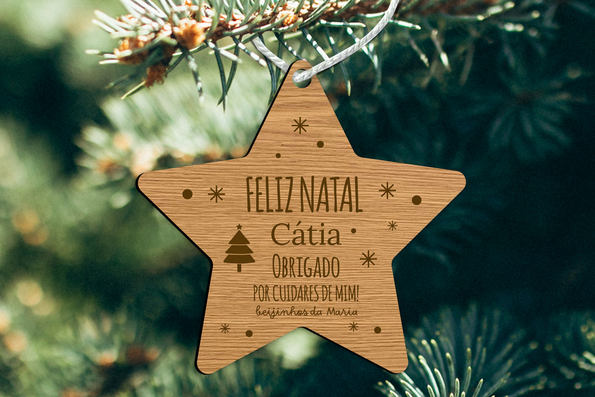 Ornamento Estrela de Natal | Personalizada