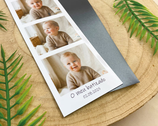 Tira com 4 Fotografias Estilo Cabine Fotográfica com Íman